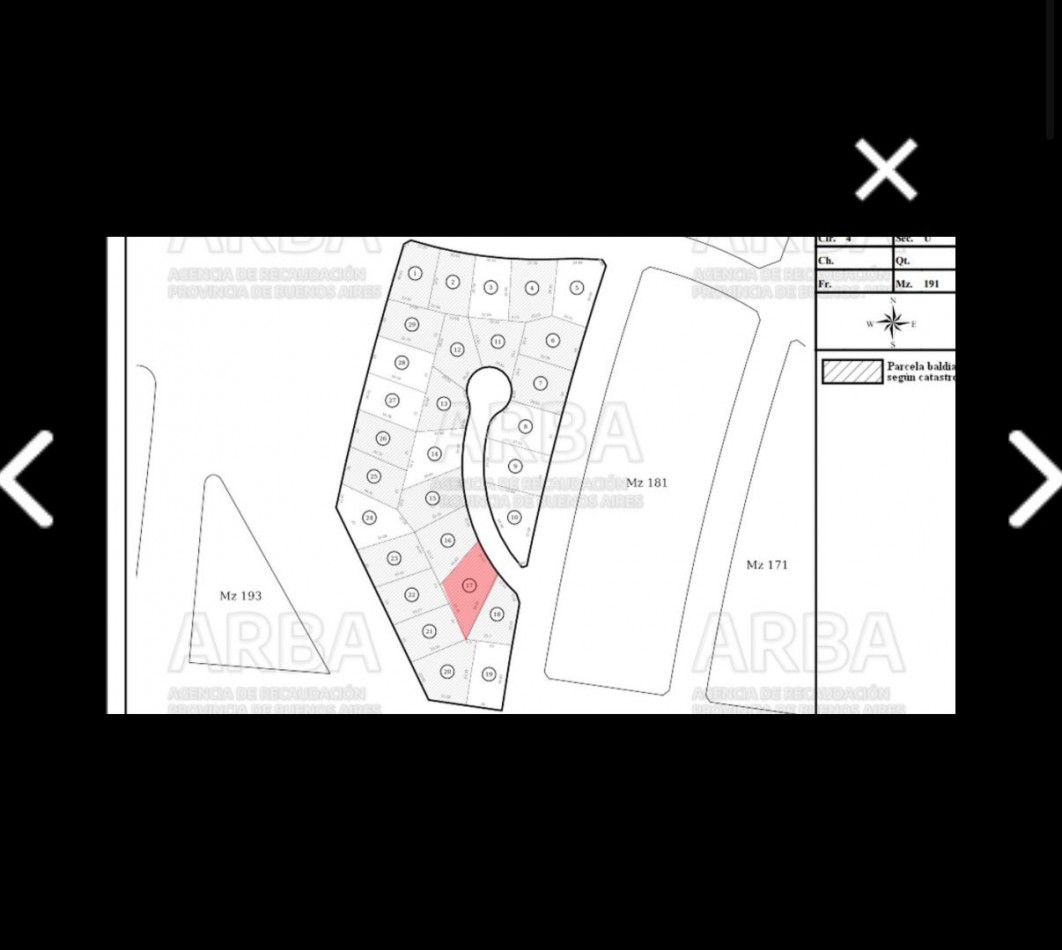 LOTE EN VTA ZONA NAYADES II