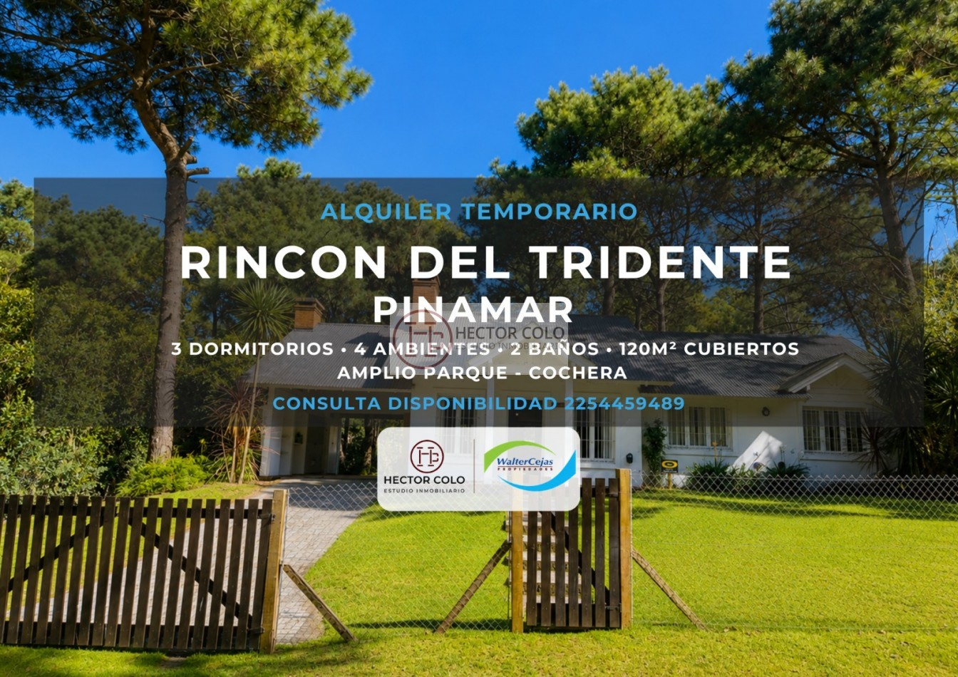 CASA EN ALQUILER TEMPORARIO -ZONA RINCON DEL TRIDENTE- (Cod 179530)