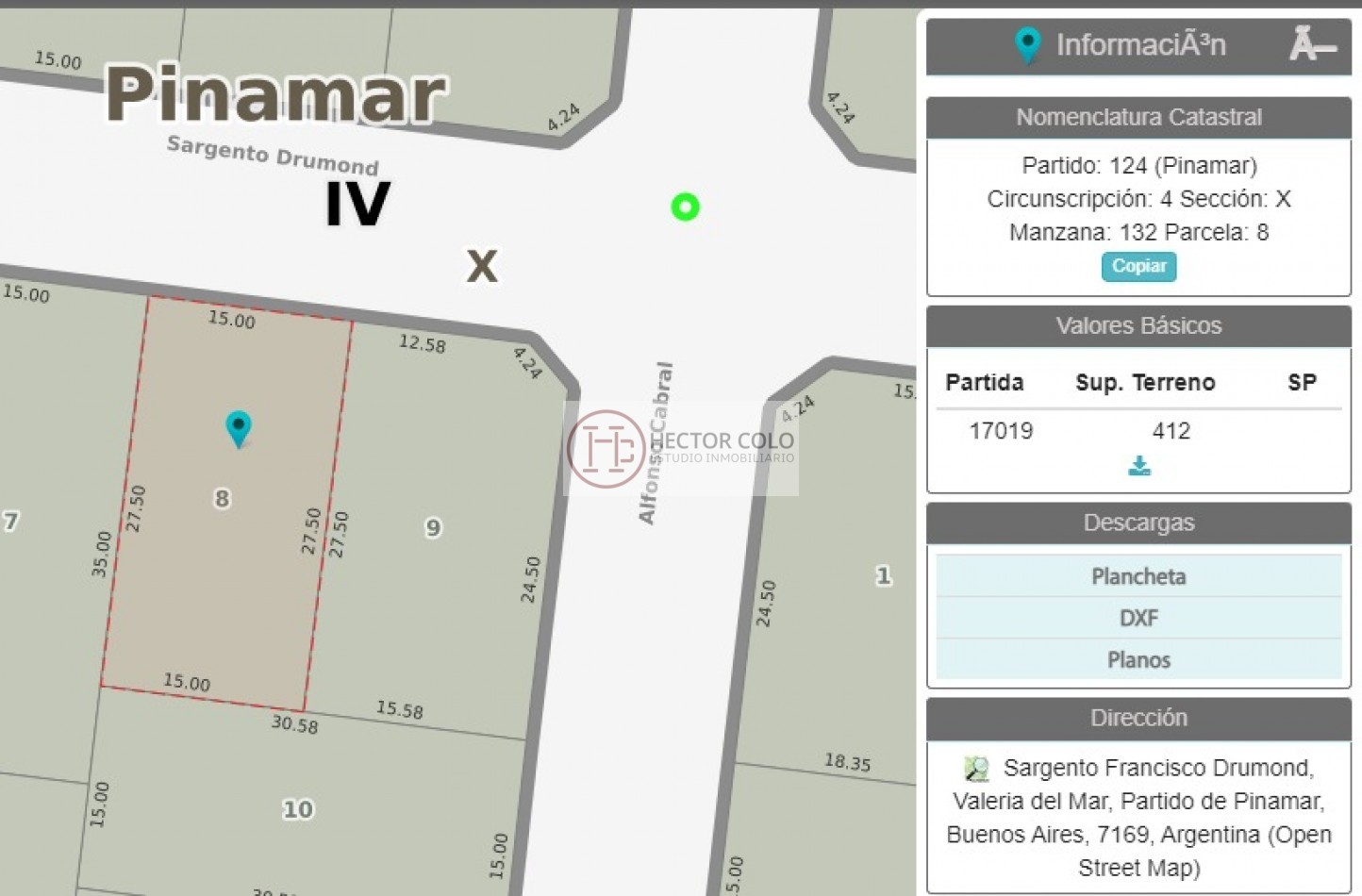 Lote ante esquina Drumond Y Cabral