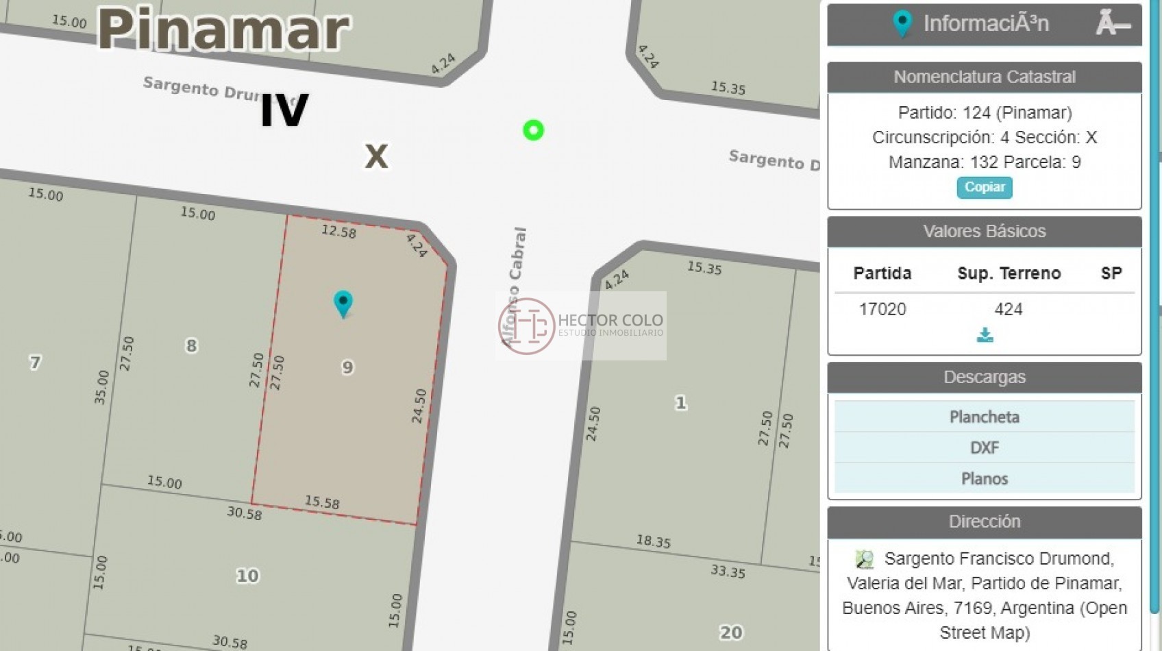 Lote en esquina Drumond Y Cabral