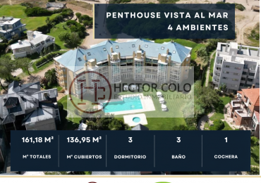 Venta Penthouse en Carilo - 4 Ambientes con Vista al Mar en Complejo Cilene 1