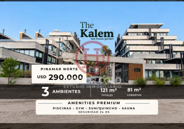 Venta Departamento Premium 3 Ambientes con Cochera - The Kalem I | Pinamar Norte